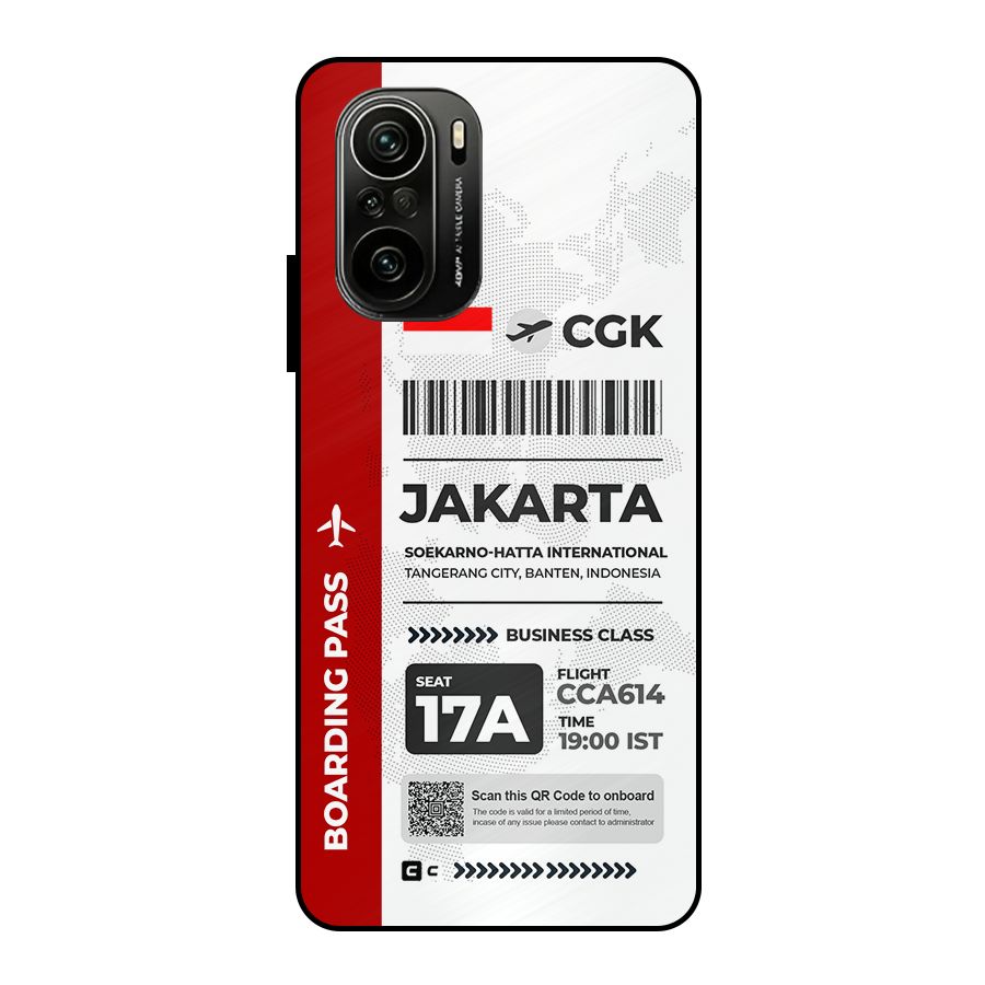 International Boarding Pass Jakarta Metal Back Case for Mi 11x