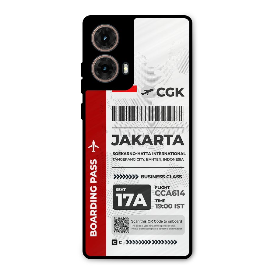 International Boarding Pass Jakarta Metal Back Case for Moto G85
