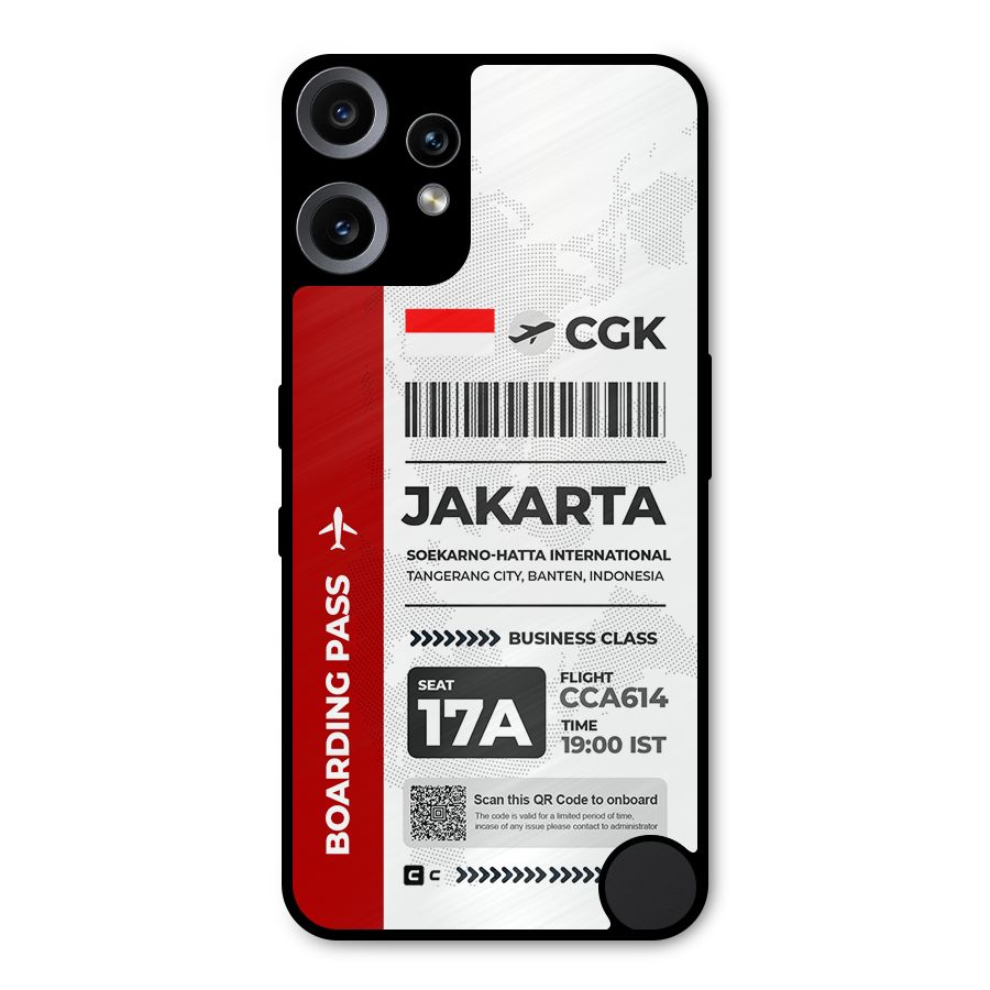 International Boarding Pass Jakarta Metal Back Case for Nothing CMF Phone 2 Pro