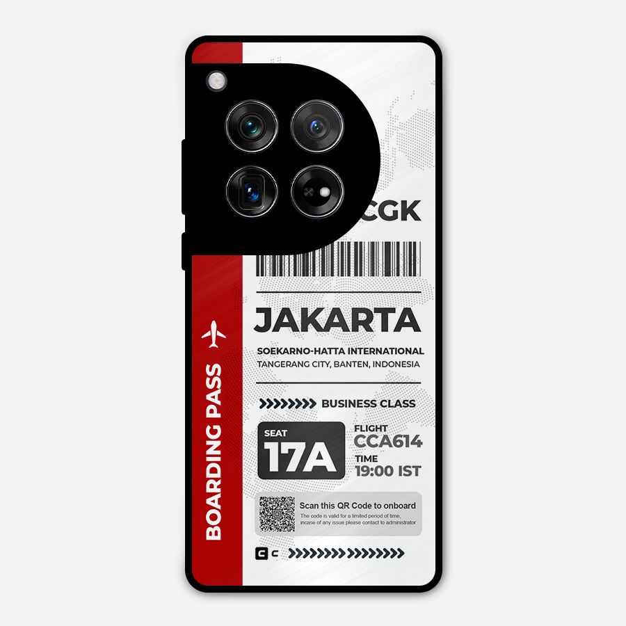 International Boarding Pass Jakarta Metal Back Case for OnePlus 12