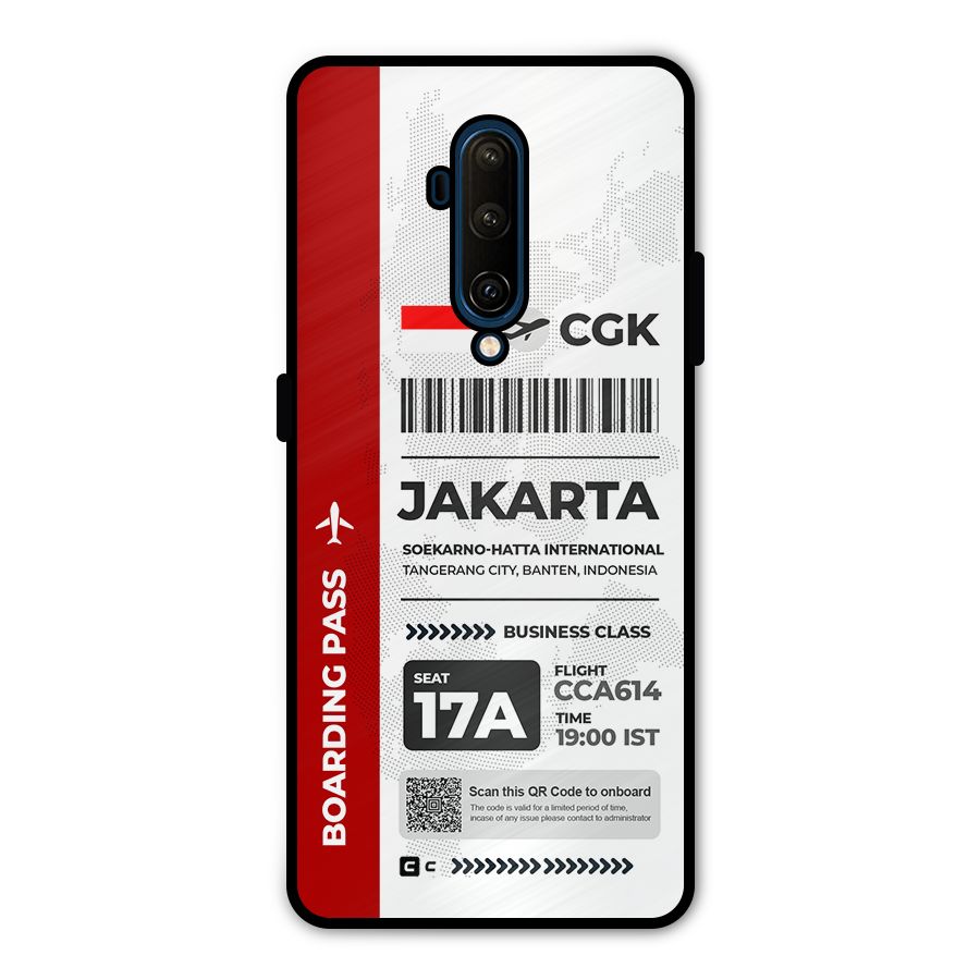 International Boarding Pass Jakarta Metal Back Case for OnePlus 7T Pro