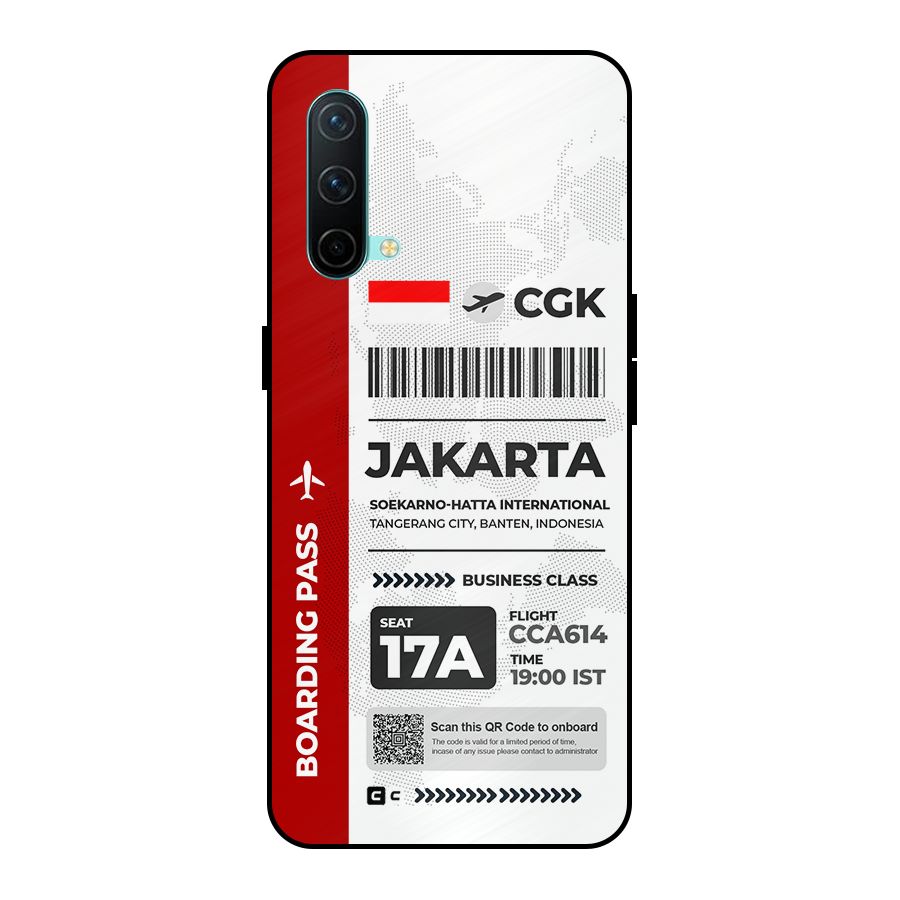 International Boarding Pass Jakarta Metal Back Case for OnePlus Nord CE 5G