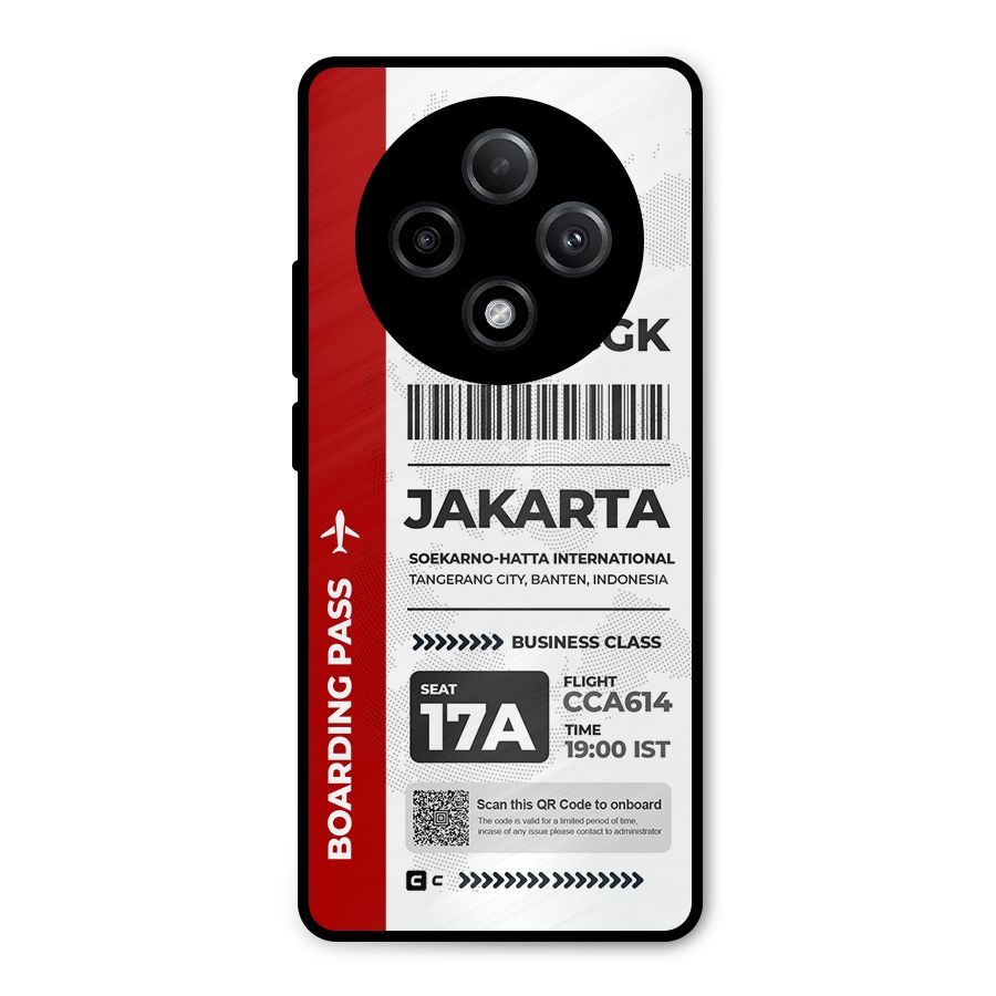 International Boarding Pass Jakarta Metal Back Case for Oppo F27 Pro Plus