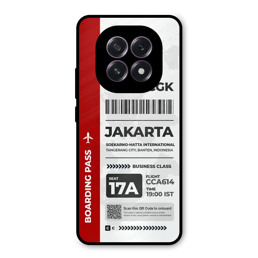 International Boarding Pass Jakarta Metal Back Case for Oppo F29