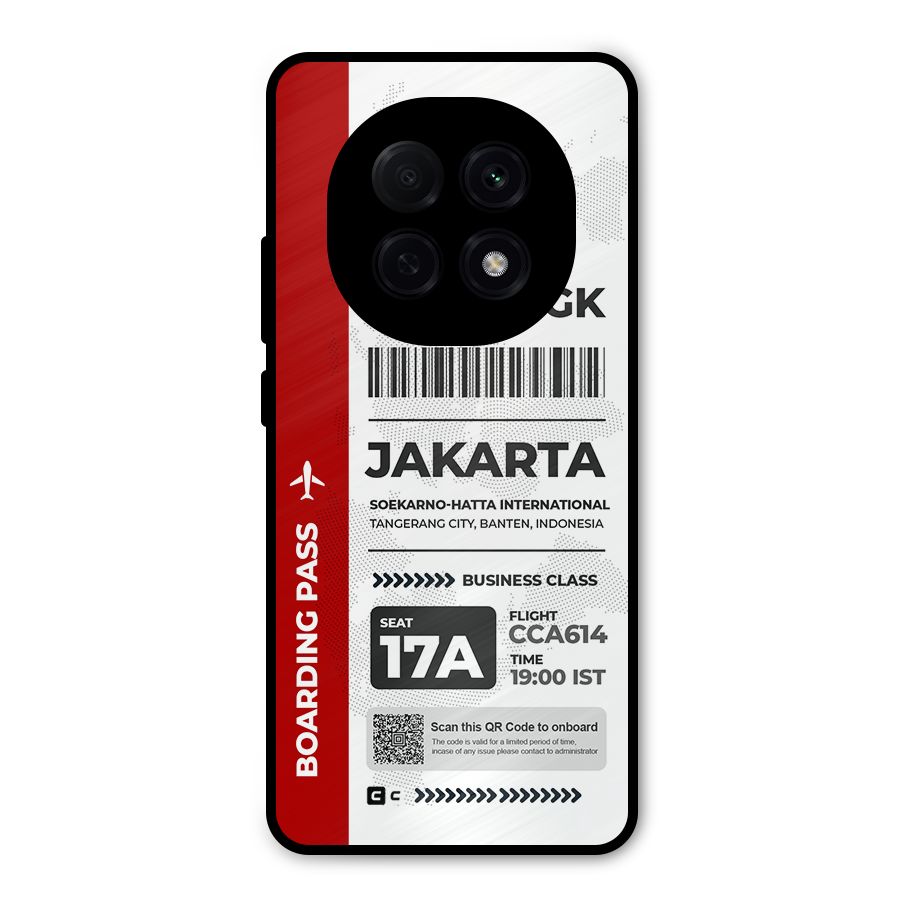 International Boarding Pass Jakarta Metal Back Case for Oppo F29 Pro