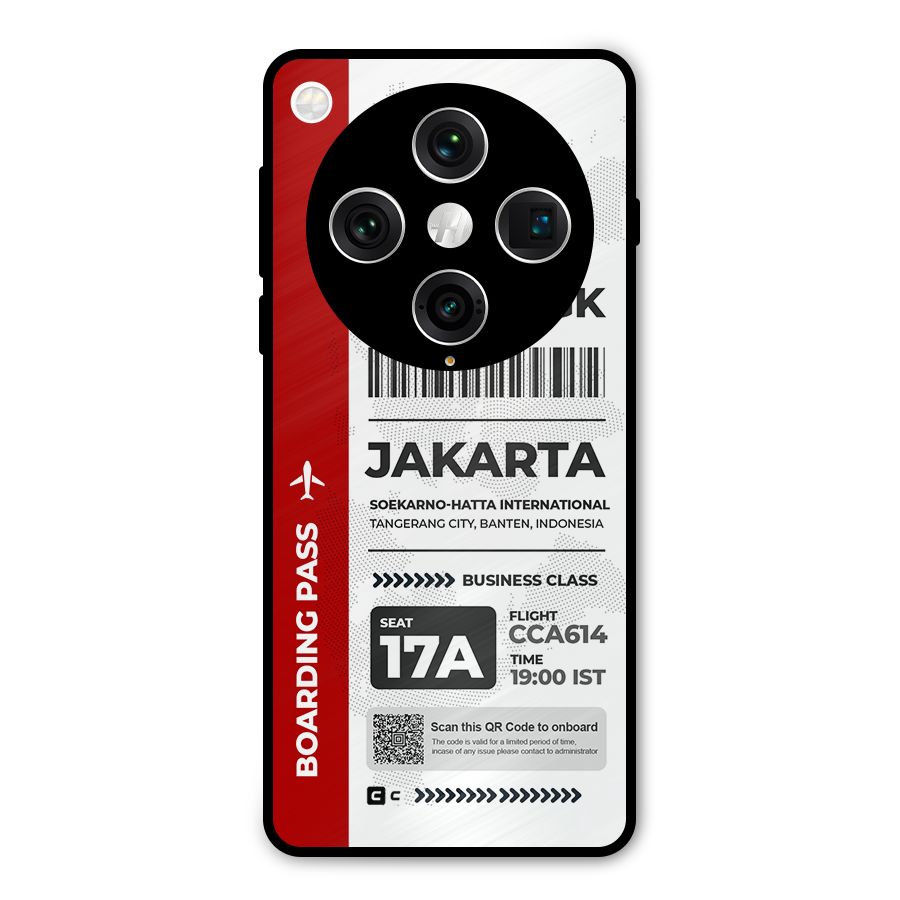 International Boarding Pass Jakarta Metal Back Case for Oppo Find X8 Pro