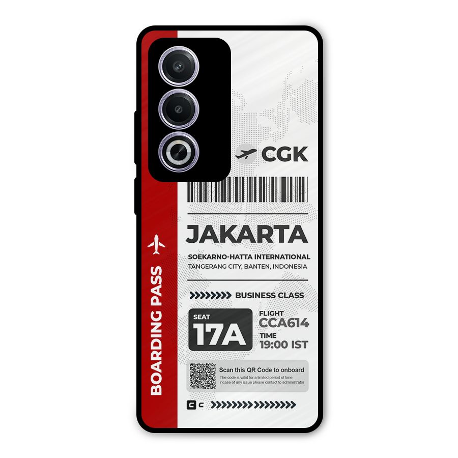 International Boarding Pass Jakarta Metal Back Case for Oppo K12x