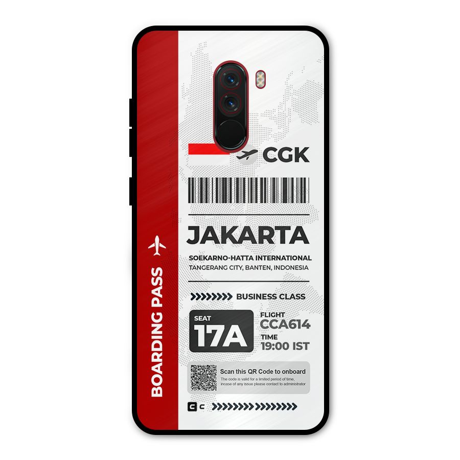 International Boarding Pass Jakarta Metal Back Case for Poco F1