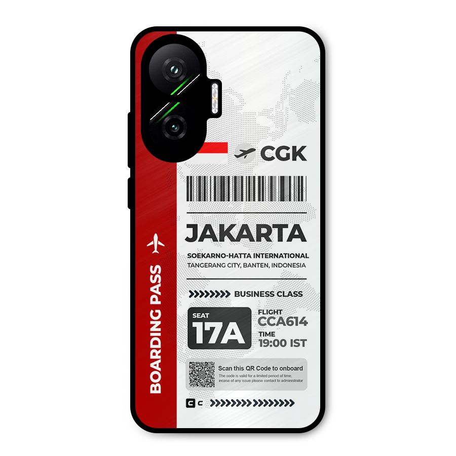 International Boarding Pass Jakarta Metal Back Case for Poco F7
