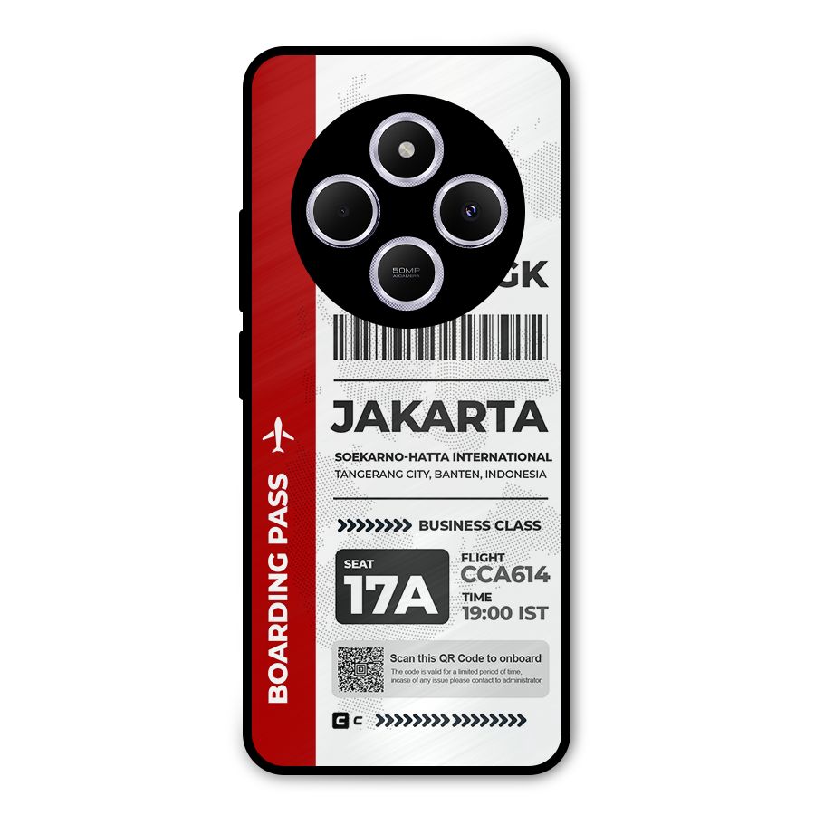 International Boarding Pass Jakarta Metal Back Case for Poco M7