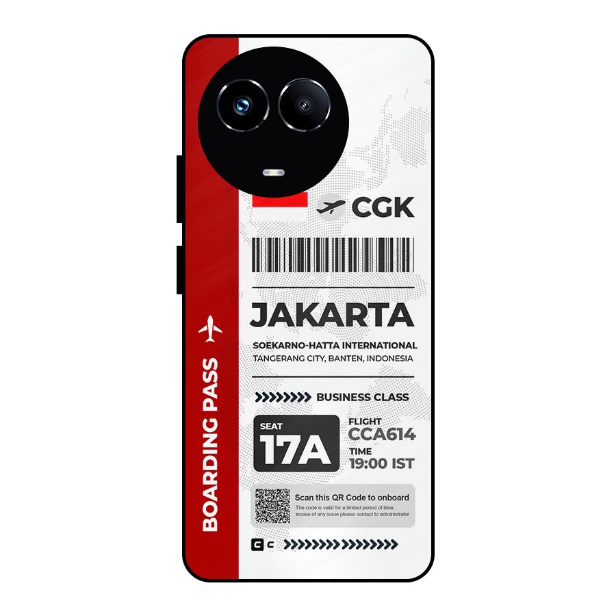 International Boarding Pass Jakarta Metal Back Case for Realme 11 5G