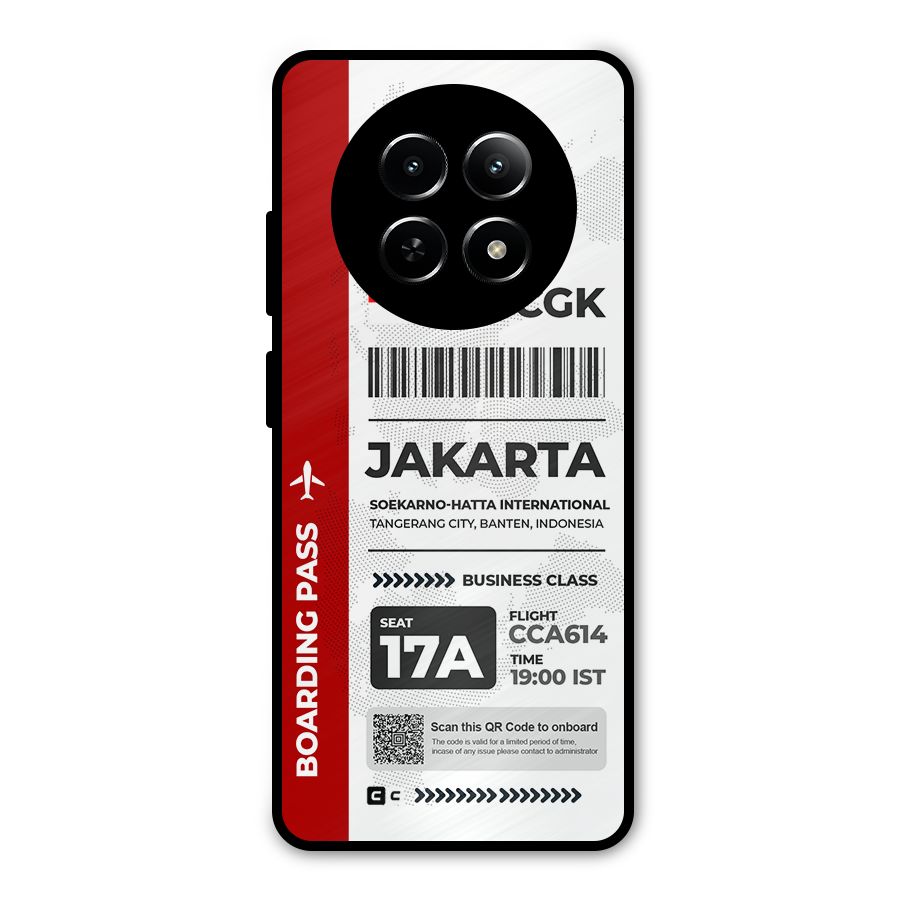 International Boarding Pass Jakarta Metal Back Case for Realme 13