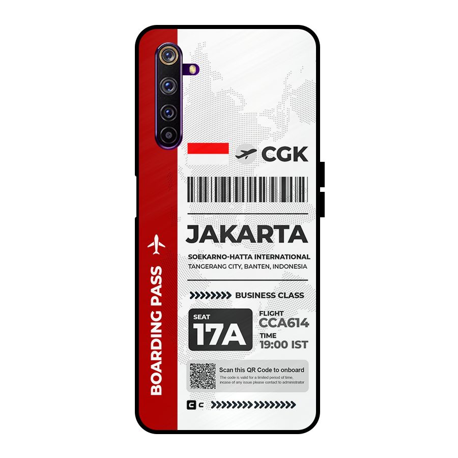 International Boarding Pass Jakarta Metal Back Case for Realme 6 Pro