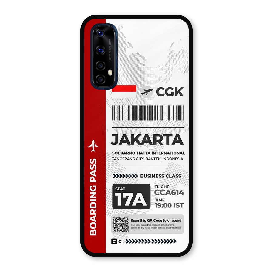 International Boarding Pass Jakarta Metal Back Case for Realme 7