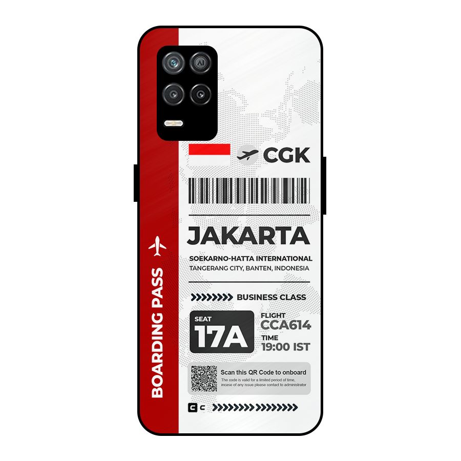 International Boarding Pass Jakarta Metal Back Case for Realme 9 5G