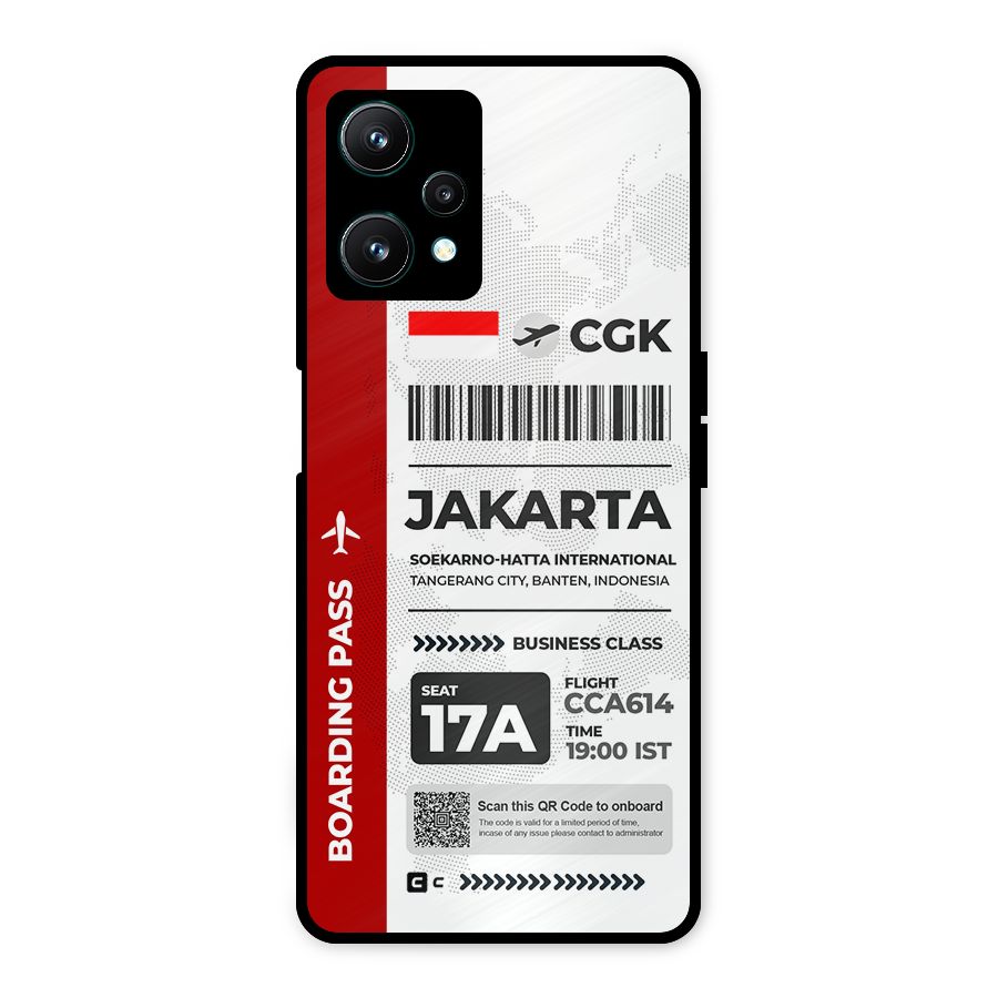 International Boarding Pass Jakarta Metal Back Case for Realme 9 Pro 5G