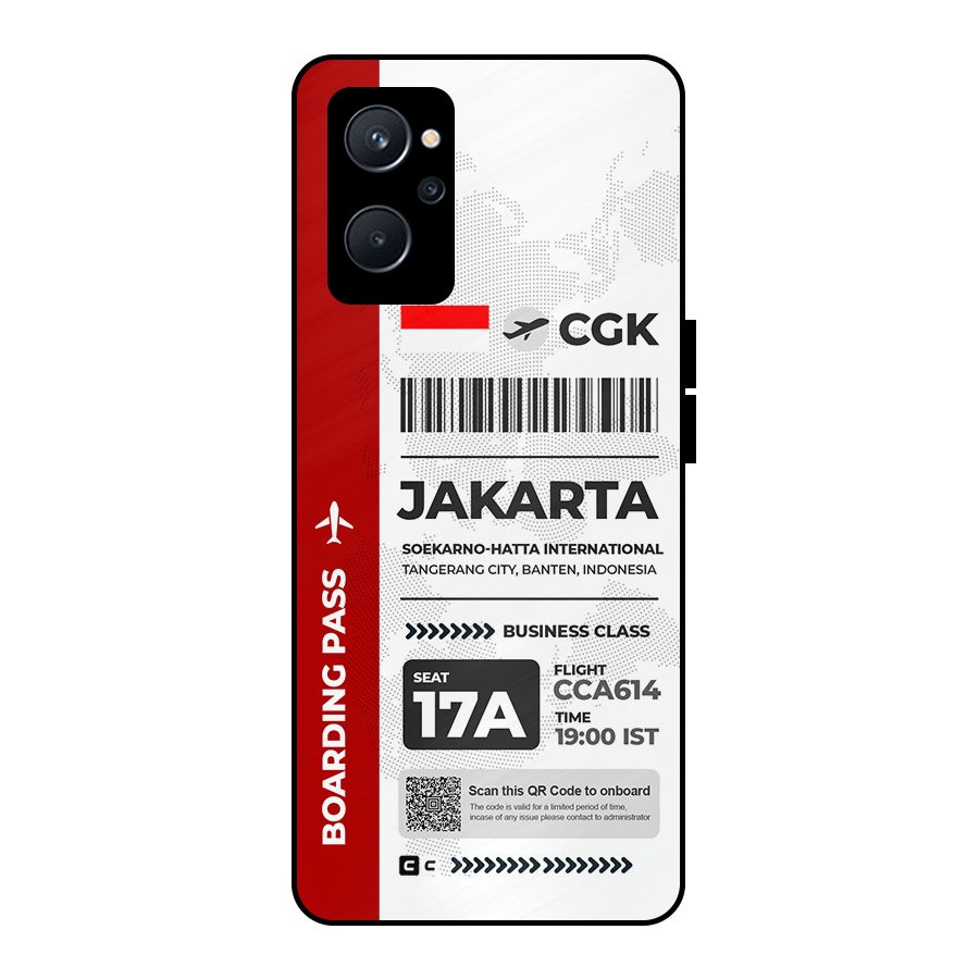 International Boarding Pass Jakarta Metal Back Case for Realme 9i 5G