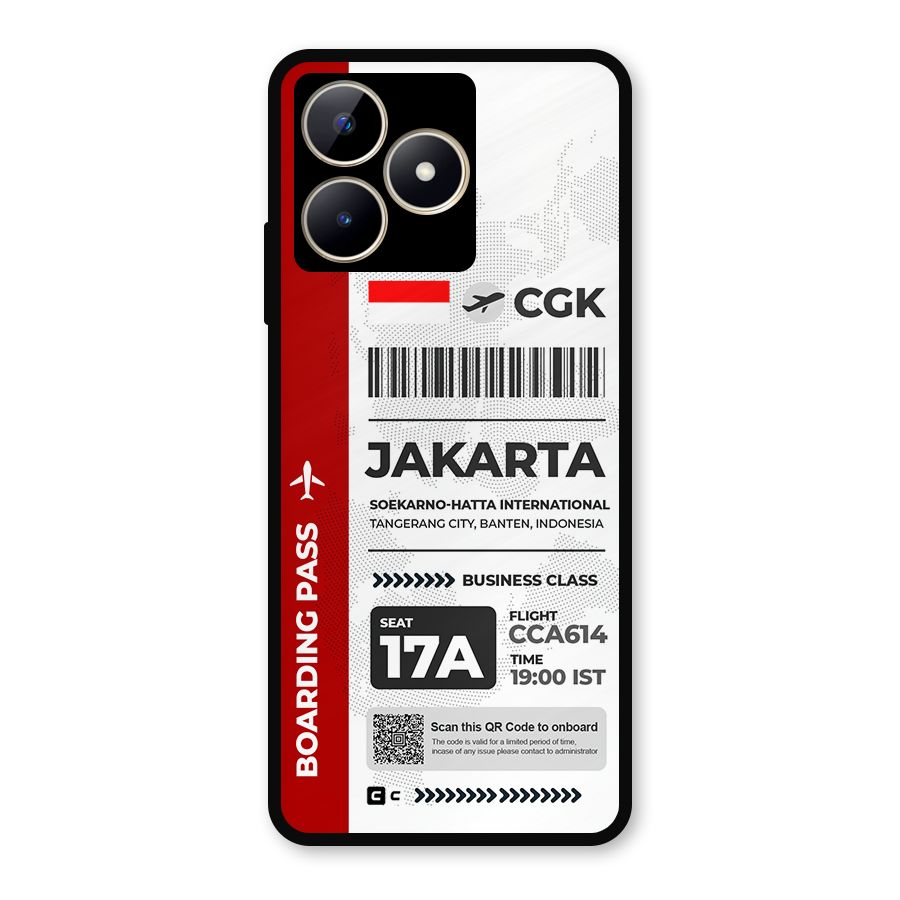 International Boarding Pass Jakarta Metal Back Case for Realme C53