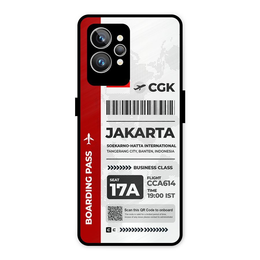 International Boarding Pass Jakarta Metal Back Case for Realme GT2 Pro