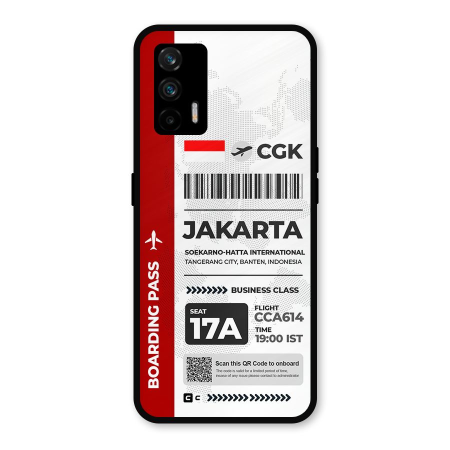 International Boarding Pass Jakarta Metal Back Case for Realme GT 5G