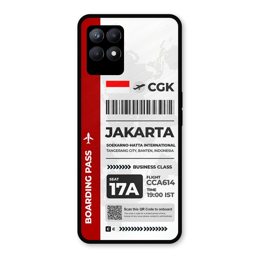 International Boarding Pass Jakarta Metal Back Case for Realme Narzo 50
