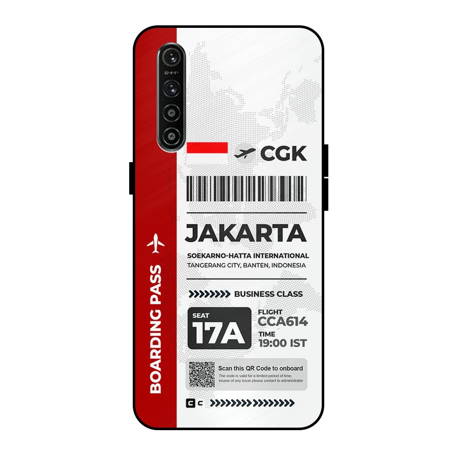 International Boarding Pass Jakarta Metal Back Case for Realme XT