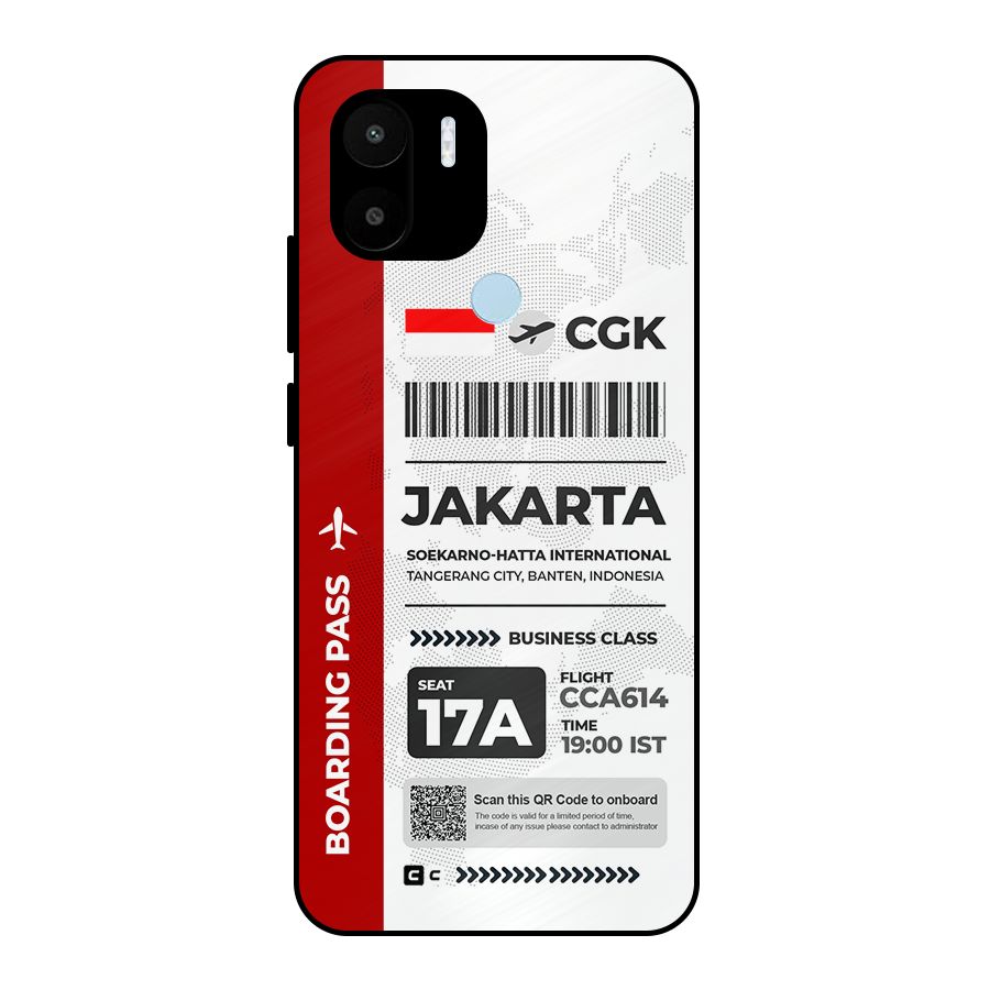 International Boarding Pass Jakarta Metal Back Case for Redmi A1+