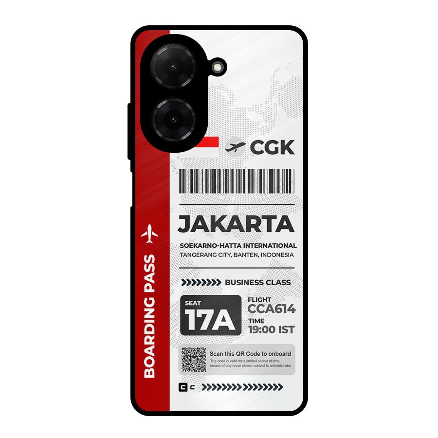 International Boarding Pass Jakarta Metal Back Case for Redmi A5 4G
