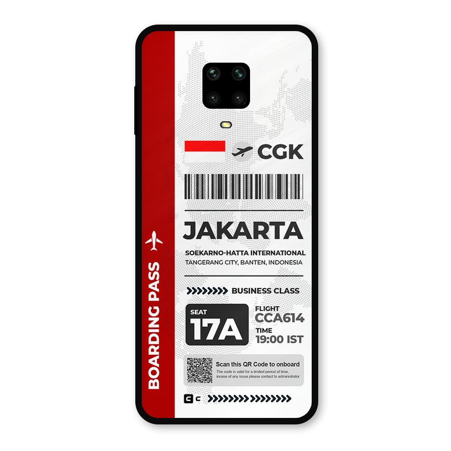 International Boarding Pass Jakarta Metal Back Case for Redmi Note 10 Lite