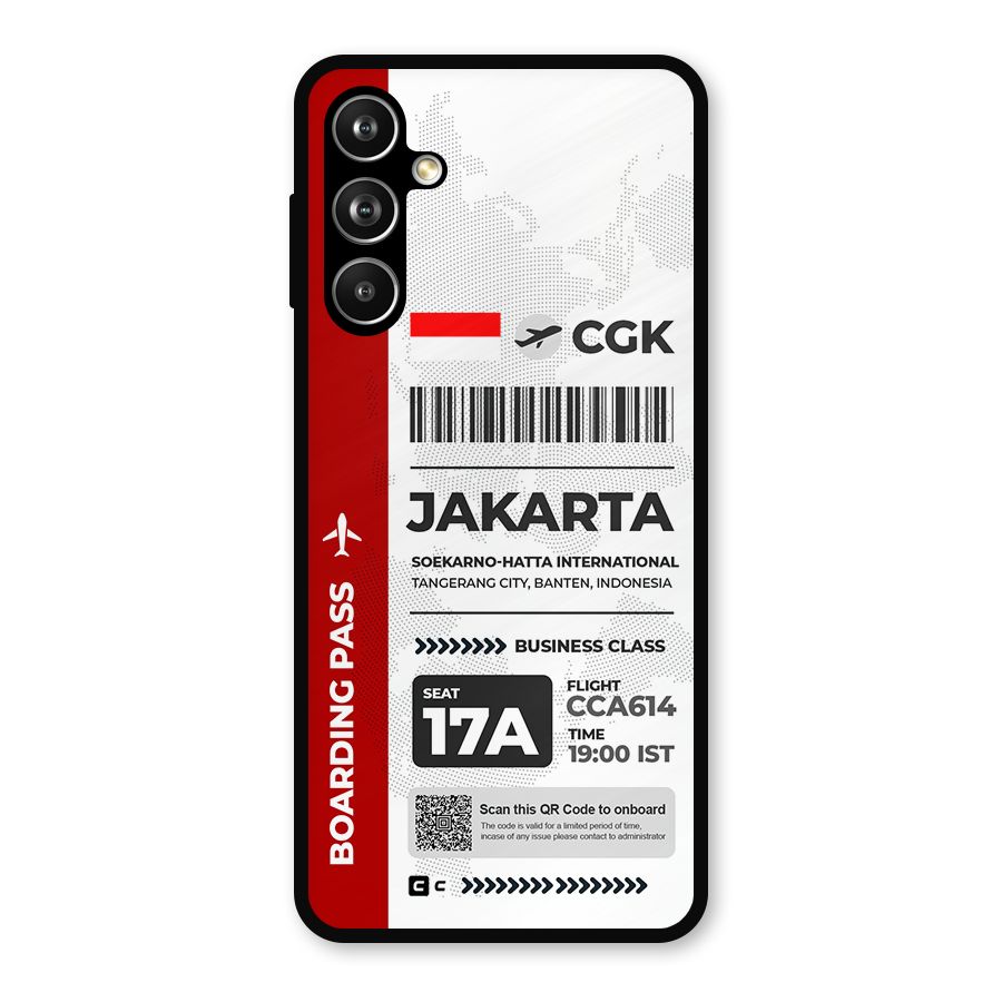 International Boarding Pass Jakarta Metal Back Case for Samsung Galaxy M54