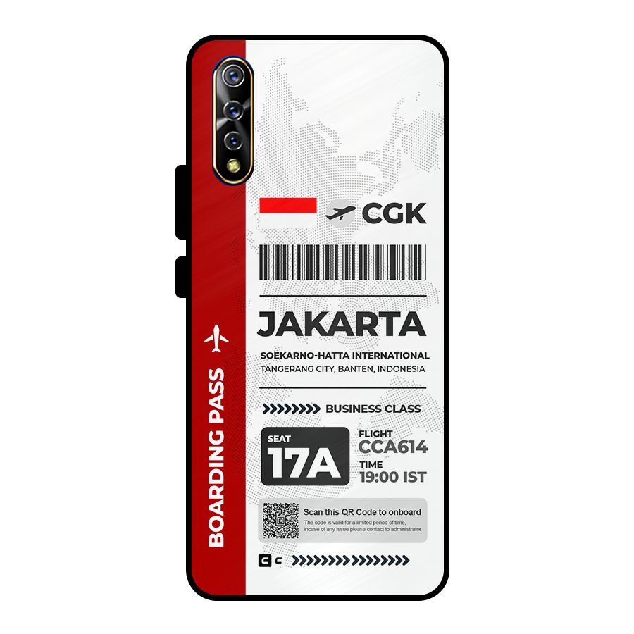 International Boarding Pass Jakarta Metal Back Case for Vivo S1