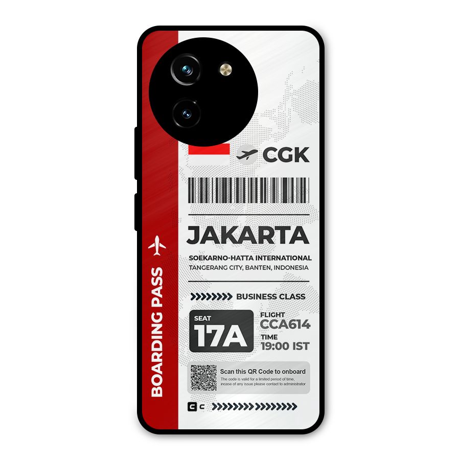 International Boarding Pass Jakarta Metal Back Case for Vivo T3x