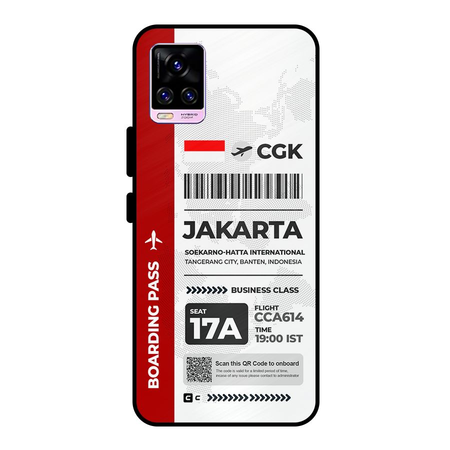 International Boarding Pass Jakarta Metal Back Case for Vivo V20 Pro