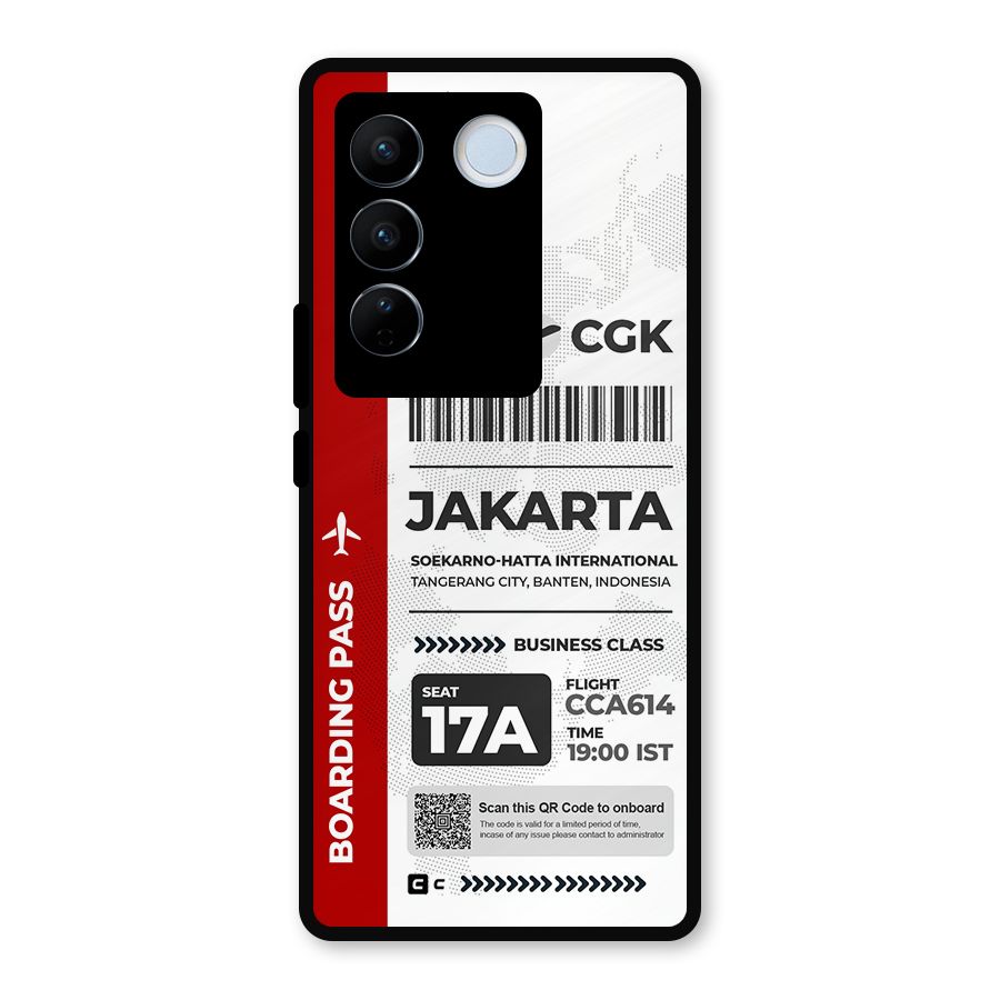 International Boarding Pass Jakarta Metal Back Case for Vivo V27