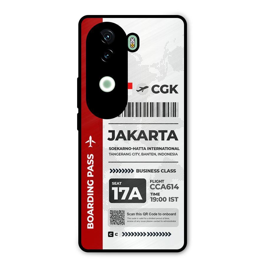 International Boarding Pass Jakarta Metal Back Case for Vivo V40e