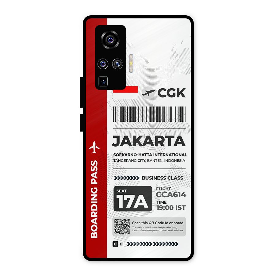 International Boarding Pass Jakarta Metal Back Case for Vivo X50 Pro