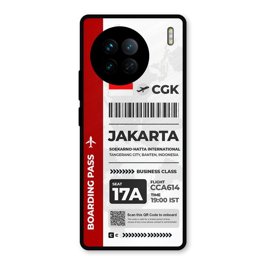 International Boarding Pass Jakarta Metal Back Case for Vivo X90