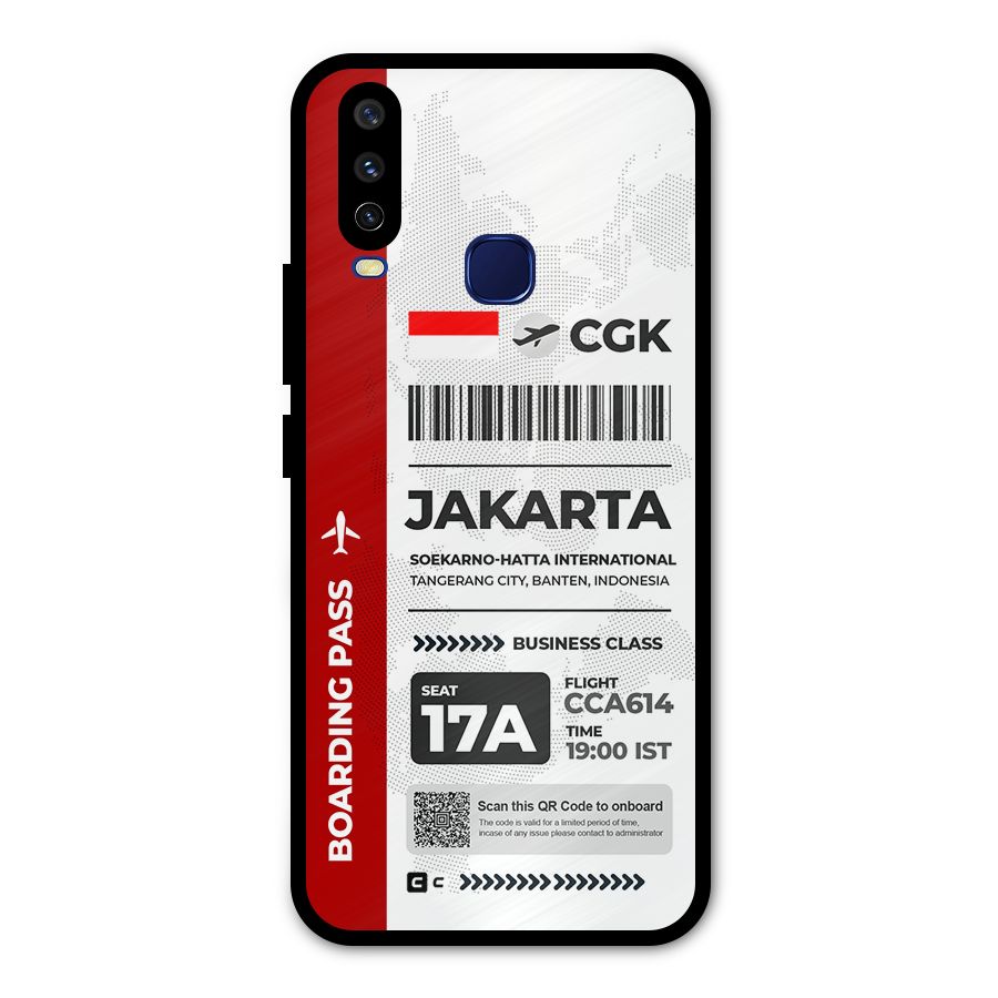 International Boarding Pass Jakarta Metal Back Case for Vivo Y12