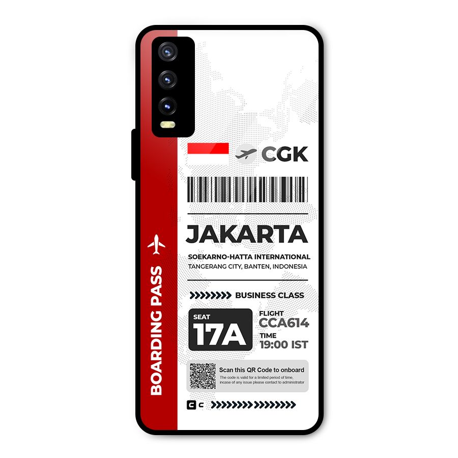 International Boarding Pass Jakarta Metal Back Case for Vivo Y20