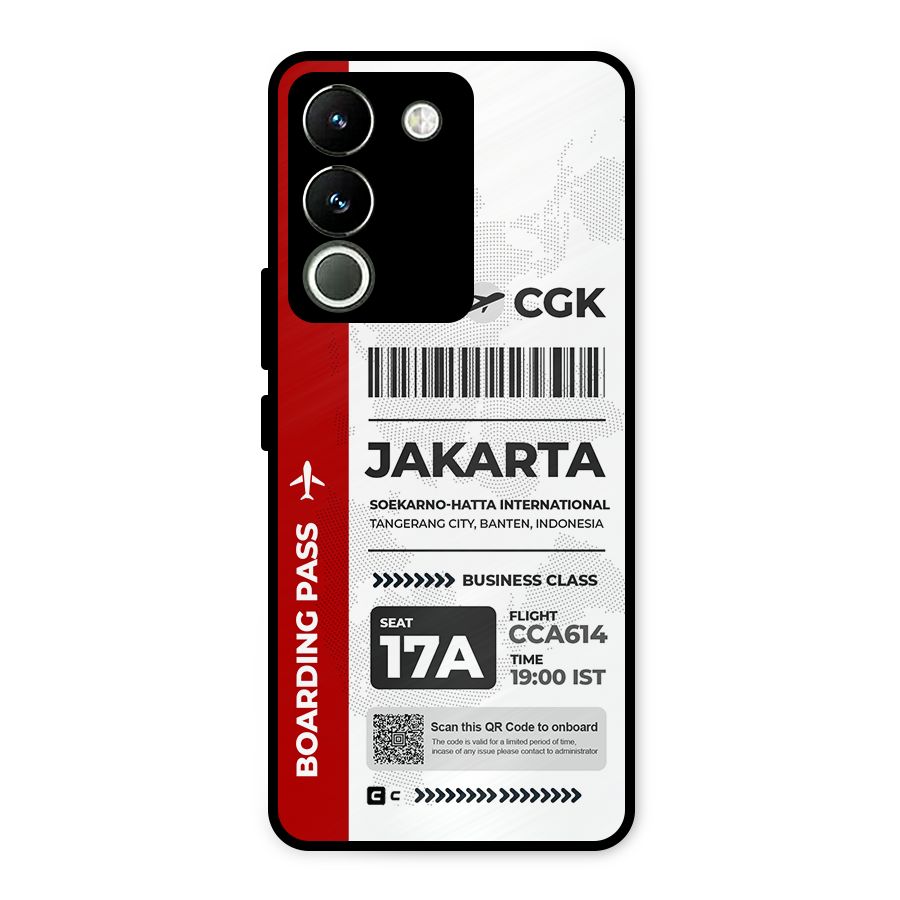 International Boarding Pass Jakarta Metal Back Case for Vivo Y200