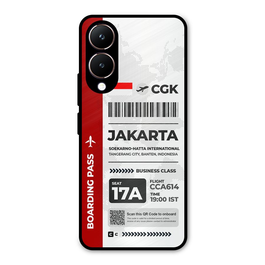 International Boarding Pass Jakarta Metal Back Case for Vivo Y28