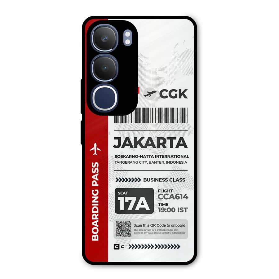 International Boarding Pass Jakarta Metal Back Case for Vivo Y29