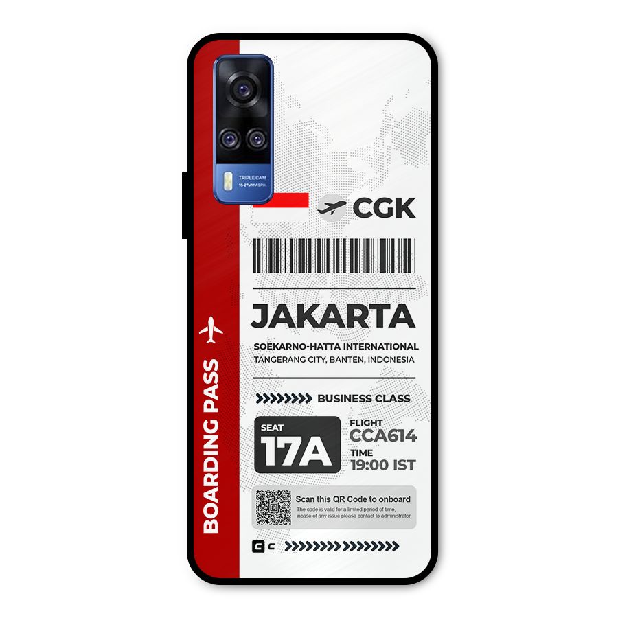 International Boarding Pass Jakarta Metal Back Case for Vivo Y51A