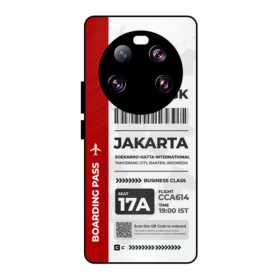 International Boarding Pass Jakarta Metal Back Case for Xiaomi 13 Ultra