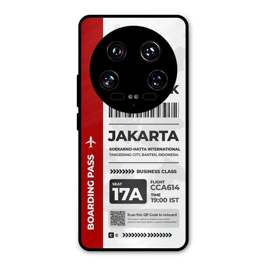 International Boarding Pass Jakarta Metal Back Case for Xiaomi 14 Ultra