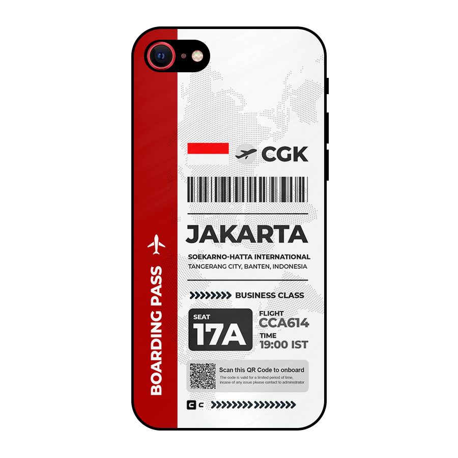International Boarding Pass Jakarta Metal Back Case for iPhone 7