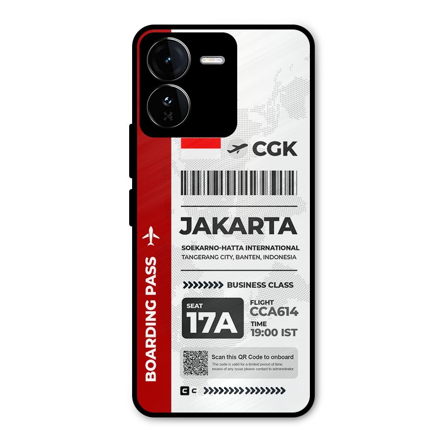 International Boarding Pass Jakarta Metal Back Case for iQOO Z9