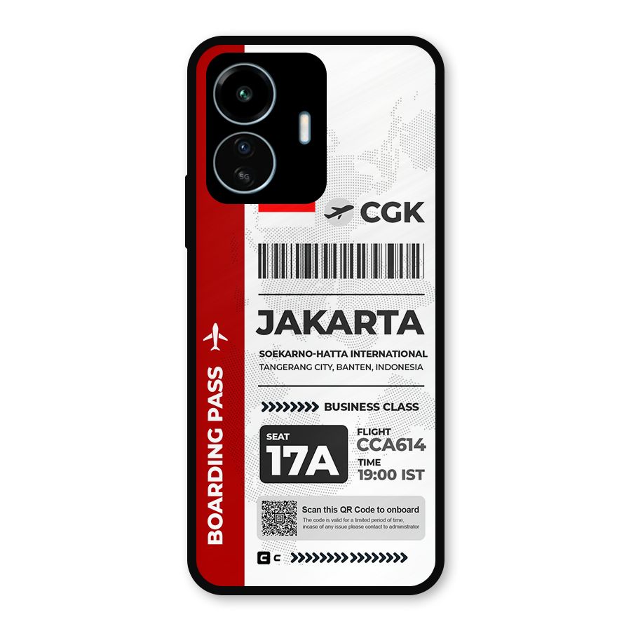 International Boarding Pass Jakarta Metal Back Case for vivo iQOO Z6 Lite 5G
