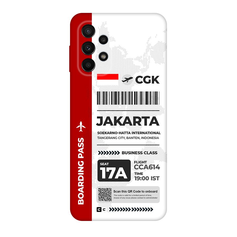 International Boarding Pass Jakarta Original Polycarbonate Back Case for Galaxy A23