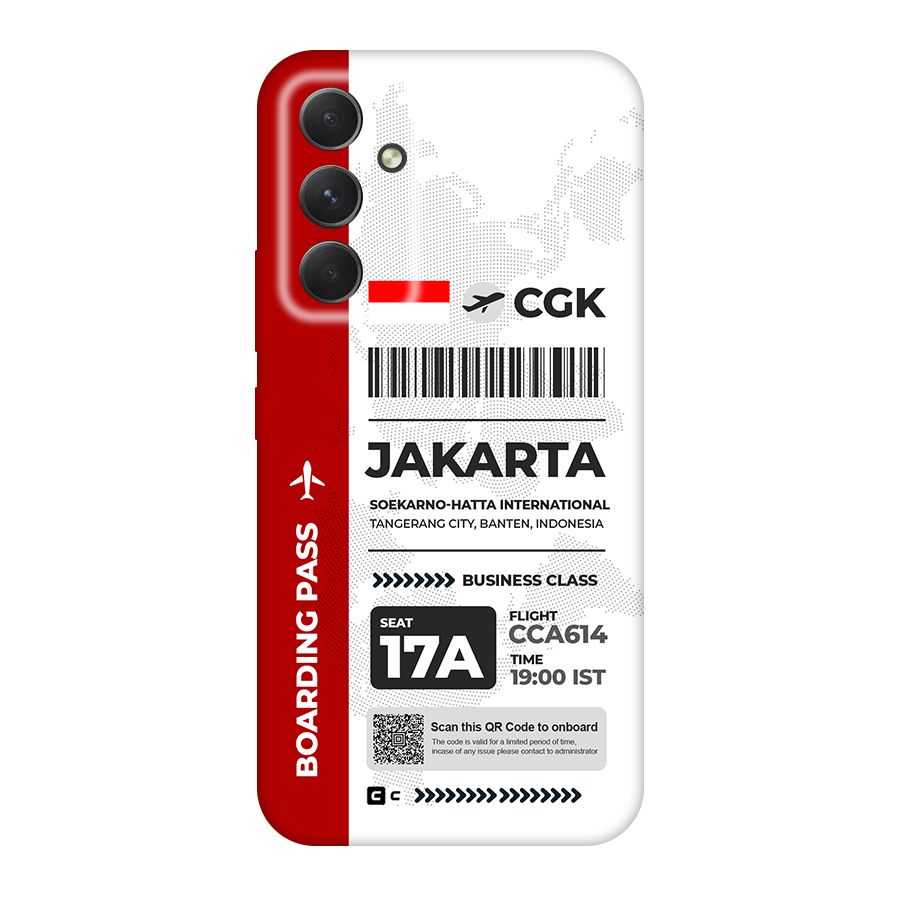 International Boarding Pass Jakarta Original Polycarbonate Back Case for Galaxy A54